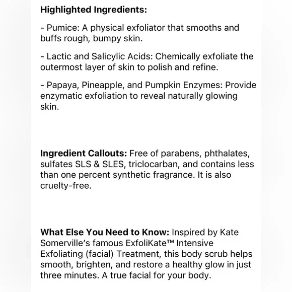 Kate Somerville ExfoliKate Resurfacing Body Scrub NWT - Picture 2 of 5